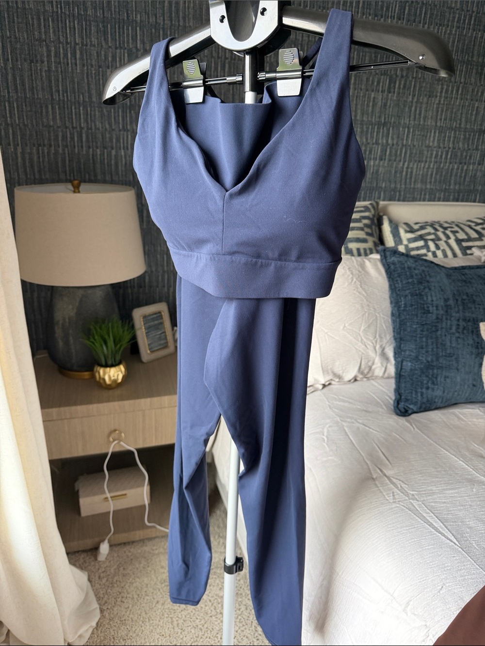 Women’s Navy Blue Athleta yoga Pants and Top